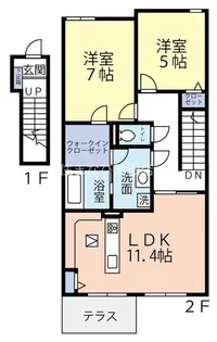 Les Grace【206号室】の間取り