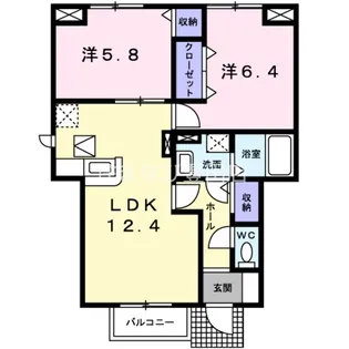 ドゥ・ロジュマン Ⅴ【1階】の間取り