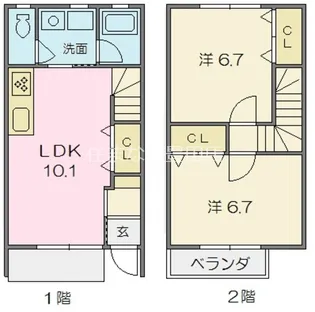 ウイングコート【B号室】の間取り