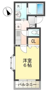 スカイパレス山之手【2階】の間取り