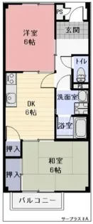 Surplus Two 京ヶ峰【206号室】の間取り