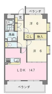 レーヴシェソワ【6階】の間取り