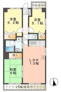 ハイム豊田【301号室】の間取り