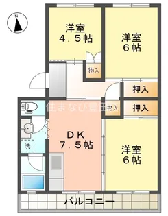 第二平野ハイツ【4階】の間取り