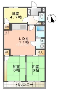 アメニティ板倉【202号室】の間取り