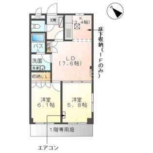 プロニティハウス薫【1階】の間取り