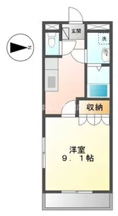 グレース・タウン美里【1階】の間取り