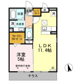 ユイマール浄水【105号室】の間取り