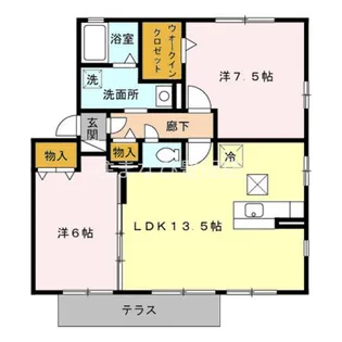 ヴェルジェC【1階】の間取り