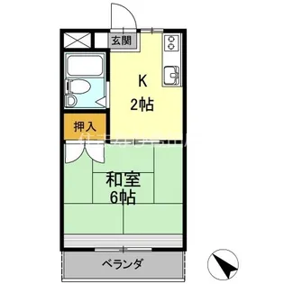 レイクグリーン三好 B棟【203号室】の間取り