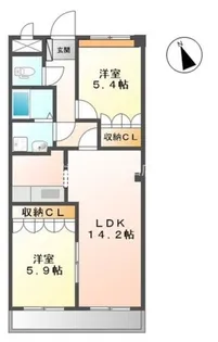 聖心町の館【302号室】の間取り