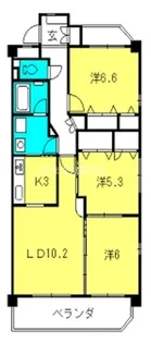 シンシア東山台【3階】の間取り