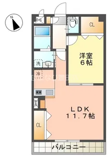 1LDKの間取り画像