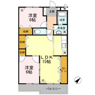 ミヤマヒルズ【3C号室】の間取り