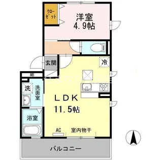 エクレール B棟【1階】の間取り