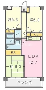 アヴニール小坂【102号室】の間取り