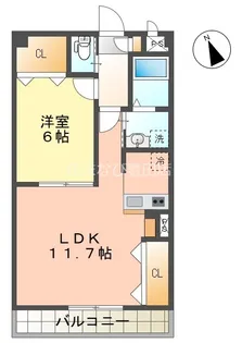 1LDKの間取り画像