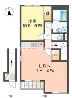 グランディール和合【2階】の間取り