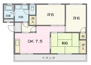 ハイツ朝日ヶ丘 C棟【1階】の間取り