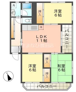 レーベン美里【202号室】の間取り