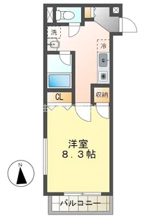 シェルグランデ【105号室】の間取り