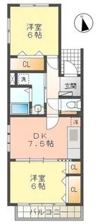 日之出丸太コーポⅡ【202号室】の間取り
