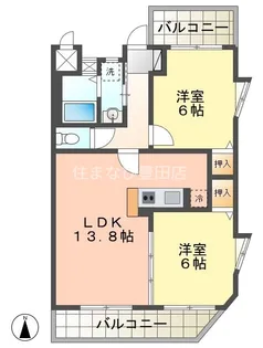 リベルテ京町【2階】の間取り