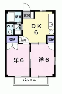 パークヒルズ涼松B【1階】の間取り