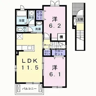 ラブノース【2階】の間取り