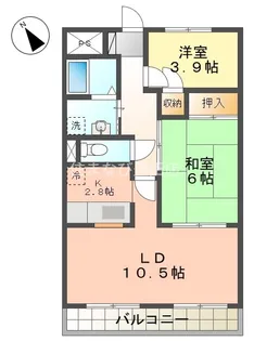 フレックス上豊田【606号室】の間取り