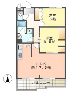 シャルードS【1B号室】の間取り