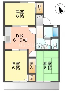 サン・ヒルズ C棟【102号室】の間取り