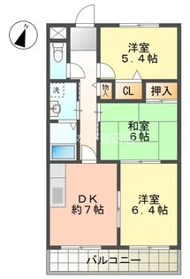 レイクアベニュー白鳥【1階】の間取り