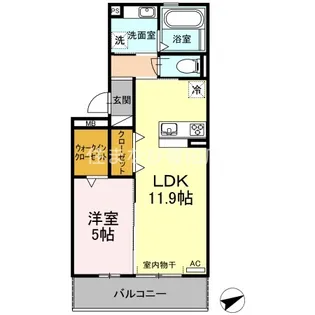 カーサ フェリーチェ E【3階】の間取り