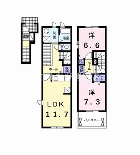 アルカンシエルB【2階】の間取り