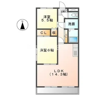 ミレニアム小春【1階】の間取り