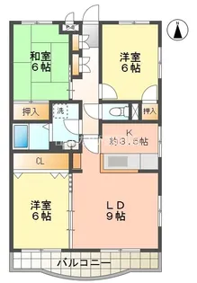 萩野マンション A棟【106号室】の間取り