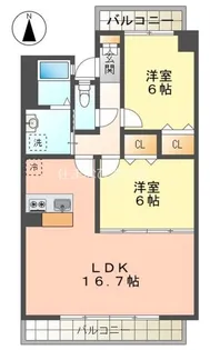 カーサエレベートⅡ【502号室】の間取り