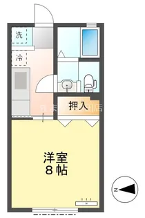 コーポ下仁木Ⅲ【102号室】の間取り