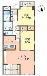 リジェールB【3階】の間取り