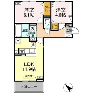 ラコリーナ花園【1階】の間取り