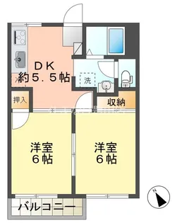 レインボー東山台【202号室】の間取り