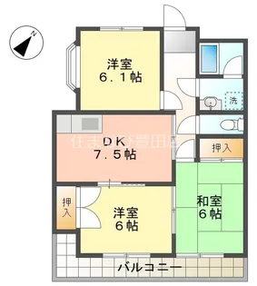 ハイツ弥生【103号室】の間取り