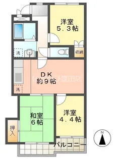 マリンハイツ【3C号室】の間取り