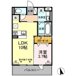 クリア トゥレス B棟【1階】の間取り