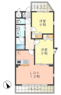 グリーンスクウェア【301号室】の間取り