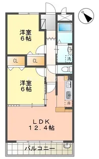 アソシエ三好丘【2階】の間取り