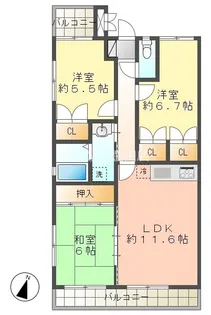 カーサシーガル弐番館【401号室】の間取り