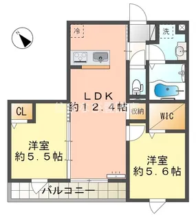 Grande Cuore【202号室】の間取り