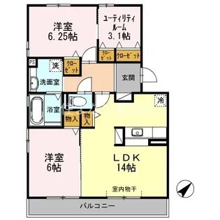 サンフレンズ A【3階】の間取り